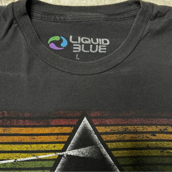 Liquid Blue Pink Floyd Dark Side of the Moon Graphic 2012 T-Shirt Black Unisex L - Picture 4 of 6